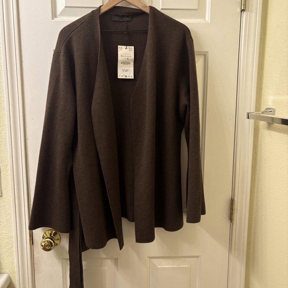ZARA Women’s Brown Cardigan Sweater (XL)
